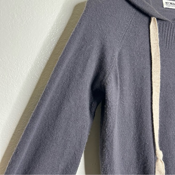 27 Miles 100% Cashmere Oversized Hooded Knit Sweatshirt Sweater Size XS - Picture 4 of 12